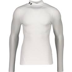 Elastane/Lycra/Spandex - Men Base Layer Tops Under Armour ColdGear Compression Mock Men - White /Black