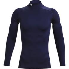 Blauw - Hardlopen Ondershirts Under Armour ColdGear Comp Mock - Navy