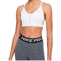 Neck light NIKE Dri FIT Indy Light-Support Padded V Neck Sports Bra - White/Grey Fog/Particle Grey