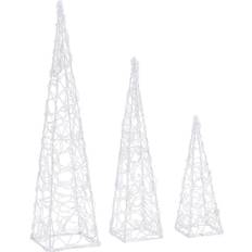 vidaXL Cone Lámpara de Navidad 60cm 3pcs