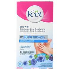 Prodotti per la Rimozione dei Capelli Veet Easy Gel Wax Strips Sensitive Skin Underarm 16-pack