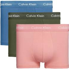 Best Men's Underwear Calvin Klein Cotton Stretch Low Rise Trunks 3-pack - Pom/Duff/Blue