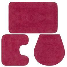 Monochrome Bath Mats vidaXL 133226 3-pack Pink cm