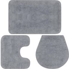 Solid Colour Bath Mats vidaXL 133222 3-pack Grey cm