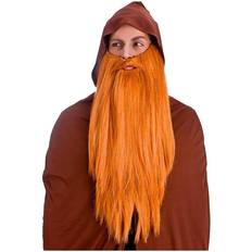 Orange Tillbehör Wicked Costumes Långt Skägg med Mustasch Rött