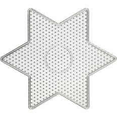 Creotime Transparent Stjerne Perleplade 15x15cm