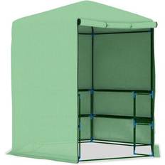 vidaXL Greenhouse with Shelves 227x223cm Rustfrit stål Plast
