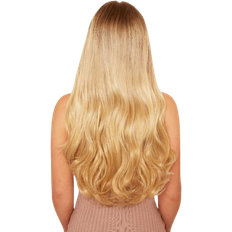 Gold Clip-On Extensions Missguided Super Thick Blow Dry Wavy Clip in Hair Extensions Golden Blonde 22" 5-pack