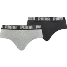 Slip Ropa interior de hombre rebaja Puma Men's Basic Briefs 2-pack - Dark Grey Melange/Black