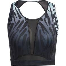 Adidas Training Long-Line Tiger Print Bra - Magic Grey/Black/Black