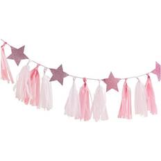 Baby Slingers Ginger Ray Garlands Tassel With Stars Pink/White