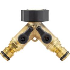 Brass Hose Connectors Draper Brass Double Tap Connector with Flow Control 3/4" 36228