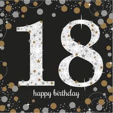 Amscan Paper Napkins 18th Birthday Sparkling Celebration 16-pack