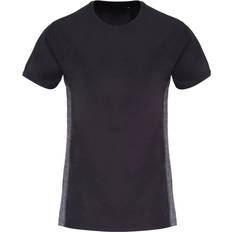 Tridri Contrast Panel Performance T-shirt Women - Charcoal/Black Melange