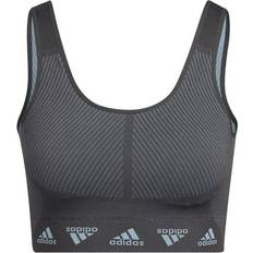 Adidas Aeroknit Light-Support Sports Bra - Magic Grey/Carbon