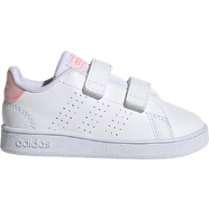 adidas Infant Advantage - Cloud White/Cloud White/Acid Red