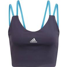 Blau - Tennis Unterwäsche adidas Uforu Sports Bra - Shadow Navy/App Sky Rush