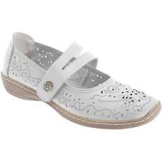 White - Women Ballerinas Boulevard Touch Attachment Perforated Bar - White