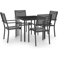 Stackable Patio Dining Sets Garden & Outdoor Furniture vidaXL 3073523 Patio Dining Set, 1 Table incl. 4 Chairs