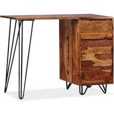 vidaXL Bois Massif De Sesham 1 Tiroir Marron Bureau d'écriture 45x110cm