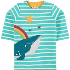 Frugi Lyla Loopback Dress - Pacific Aqua Stripe/Whale