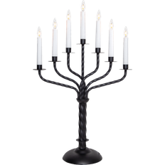 LED-belysning - Plast Adventsljusstakar Star Trading Bore Black Adventsljusstake 38cm