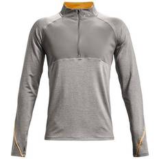 Men - Water Repellent T-shirts Under Armour Qualifier Run 2.0 ½ Zip Men - Concrete Full Heather/Omega Orange