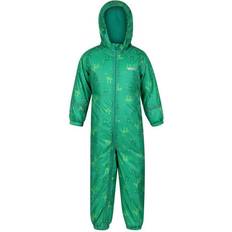 Polyester Rain Overalls Children's Clothing Regatta Kid's Printed Splat II Waterproof Puddle Suit - Jelly Bean Dinosaur