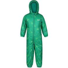 Regatta Kid's Printed Splat II Waterproof Puddle Suit - Jellybean Green