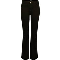 River Island Amelie Mid Rise Flared Jeans - Black