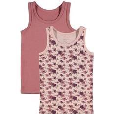 Blomstrede Toppe Børnetøj Name It Tank Top 2-pack - Pink/Deco Rose (13193158)