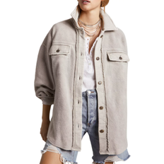 Viscose Jackets Free People Ruby Jacket - Stone