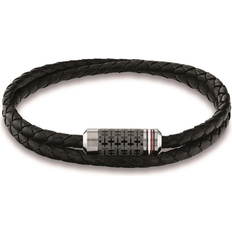 Tommy Hilfiger Wrap Double Braided Bracelet - Silver/Black