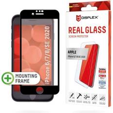 Schermprotectors Displex Screenprotector Real Glass Full Cover voor de iPhone SE (2022 2020) 8 7 6(s) Transparant