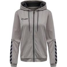 Hummel Authentic Poly Zip Hoodie Women - Grey-Melange