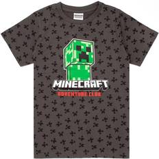 Minecraft Kids Creeper All-Over Print T-Shirt - Grey