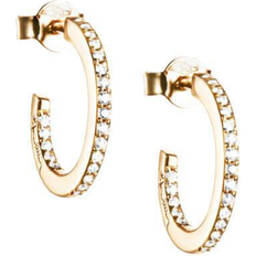 Efva Attling Star Hoops Earrings - Gold/Diamonds