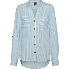 Vero Moda Bumpy Long Sleeved Shirt - Blue/Cashmere Blue