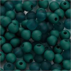 Water Based Crafts Creativ Company Plastic Beads, D: 6 mm, hole size 2 mm, bottle green, 40 g/ 1 pack