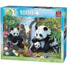 King Klassiska pussel King Panda Family 1000 Pieces