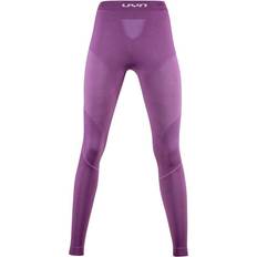 Purple - Women Base Layer Trousers UYN Visyon UW Long Pants Women - Amethyst/Purple/White