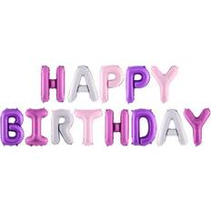 Text & Theme Balloons Happy Birthday Rosa-Lila