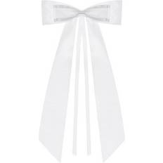 PartyDeco Trouwauto antenne lint strik Bruiloft wit 4x stuks 14 cm just married