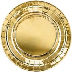 PartyDeco Pahvilautaset Kulta Metallic 18 cm