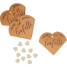Confetti Neviti Neviti 775806 Hearts & Krafts Confetti-20 Pack Tissue Confetti, Brown Kraft, 12 x 9.5 cm