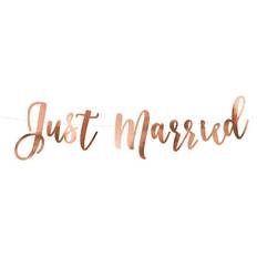 PartyDeco Ghirlanda Just Married 20 x 77 cm Oro Rosa