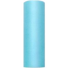 Feest Tafelkleden PartyDeco Tule stof op rol turquoise 15cm x 9meter Organza/mesh decoratie stoffen