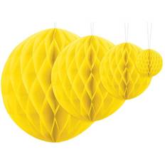 Gul Honeycombbolde PartyDeco Gul Honeycomb 40 cm Rund