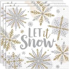 Kerstmis Papieren servetten Amscan Kerst Servetten Let It Snow (16st)