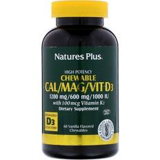 Cal mag Nature's Plus Cal/Mag/Vit D3 Vanilla Flavored (60 Chewable Tablets)